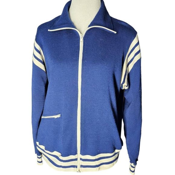 Winning Ways Jackets & Blazers - Vintage Winning Ways Wool Blend Letterman Style Zip Up Sweatshirt